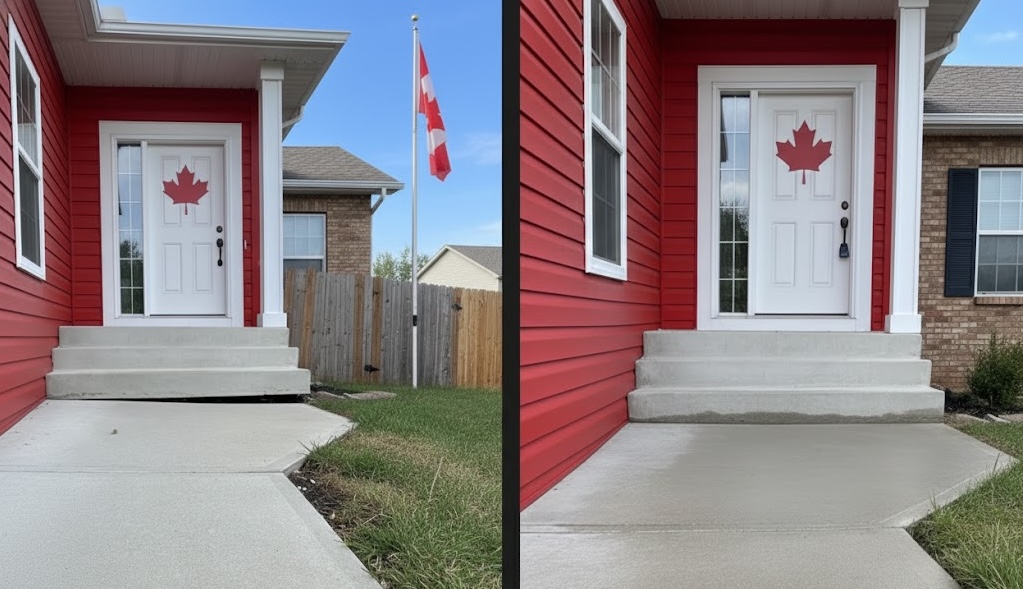 Mudjacking service leveling concrete slab