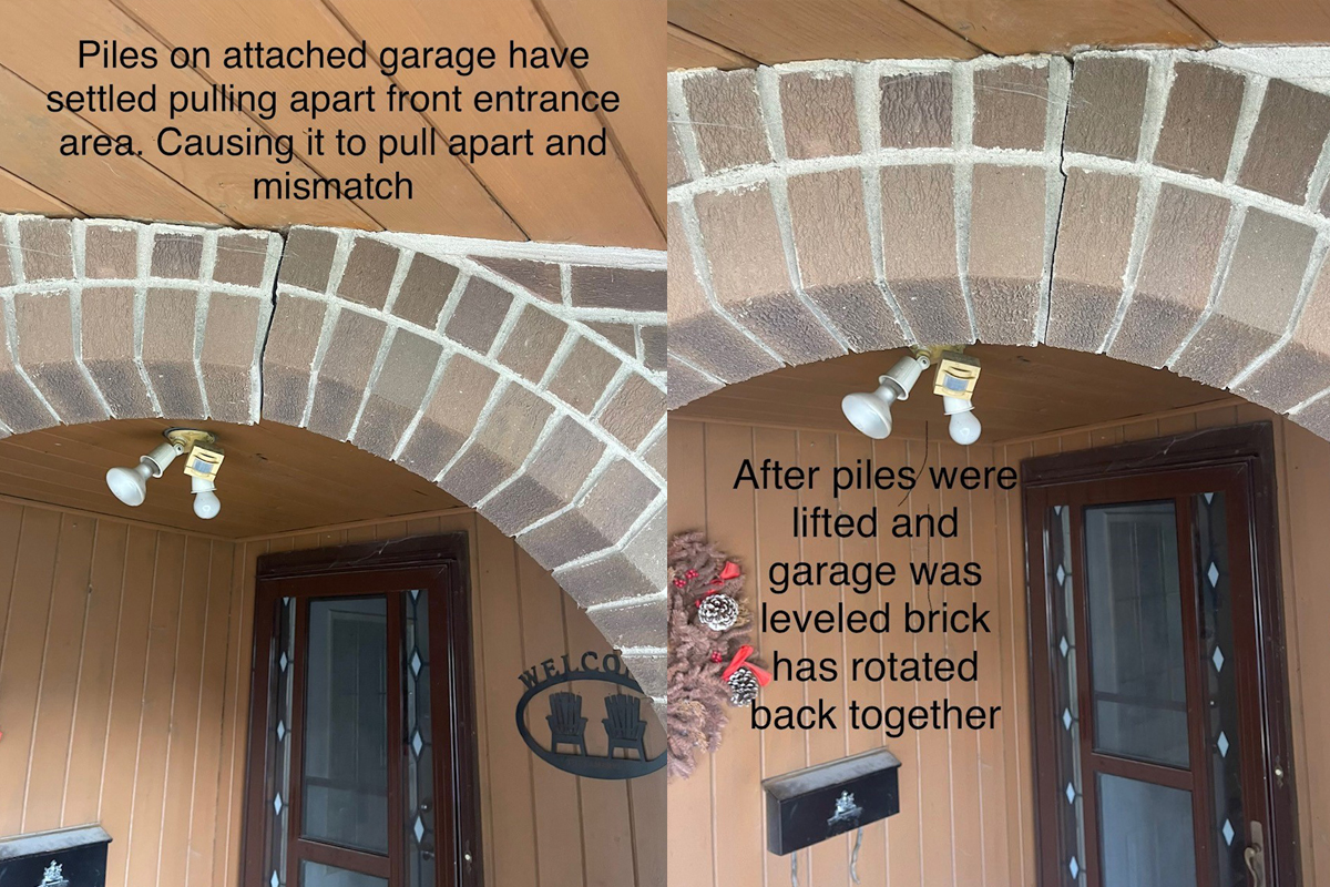 Compaction grouting stabilizing soil under slab